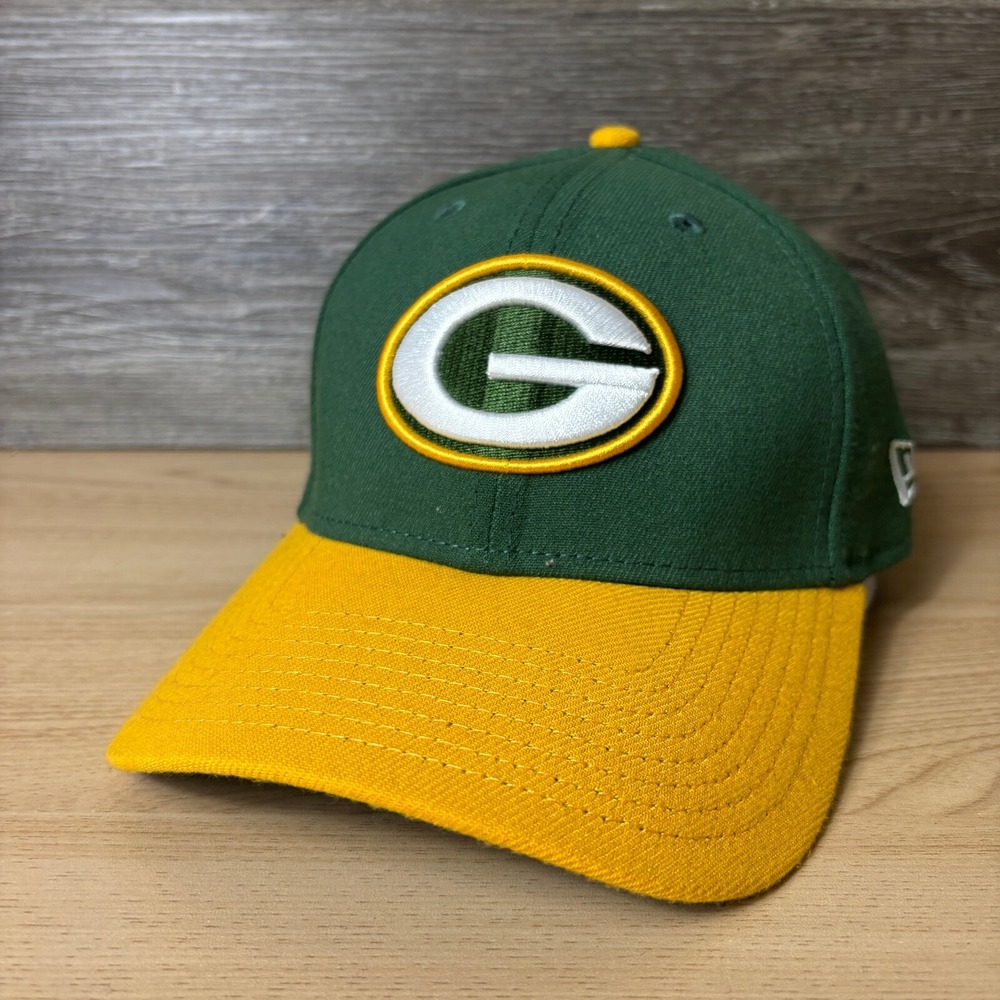 Green Bay Packers Hat Cap Fitted S/M Flex Band Green NFL Football New Era